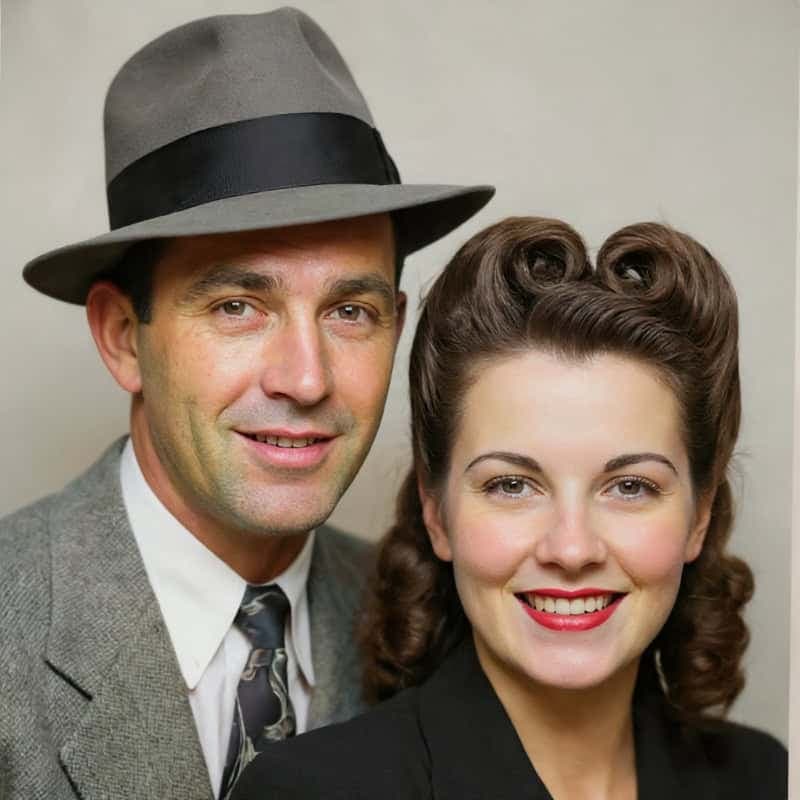 Restored 1940s photo of grandparents using AI